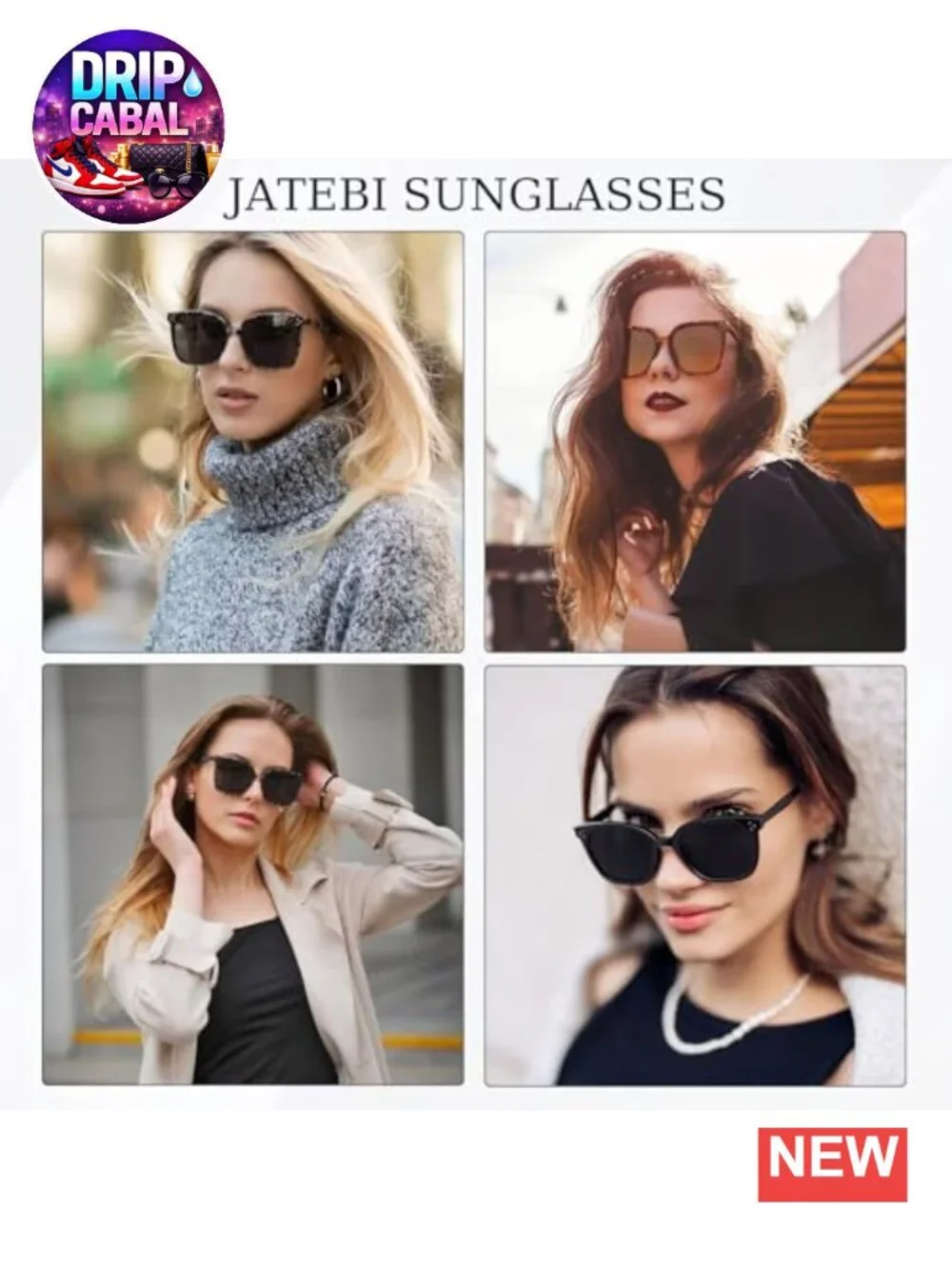 Oversized Square Sunglasses Vintage UV400 Protection PC Frame 3 Pack
